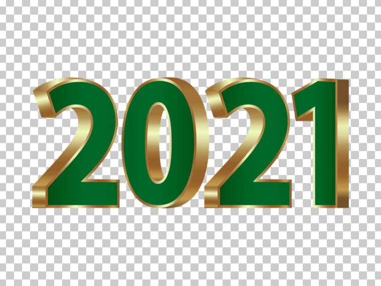 2021新年绿金色透明PNG