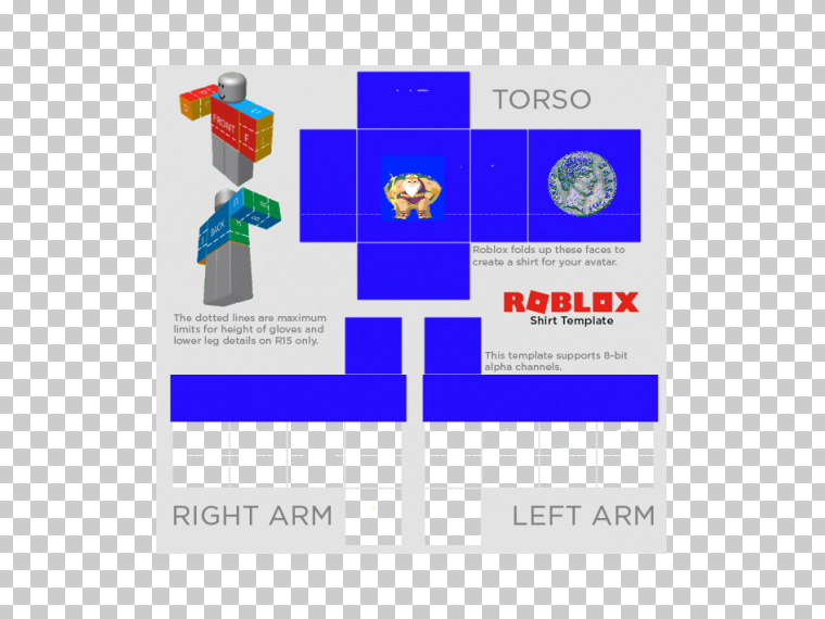 美感Roblox衬衫模板透明图像