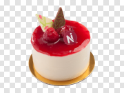 Strawberry Cheesecake Transparent Background 草莓芝士蛋糕透明背景 PNG图片