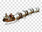 Reindeer Sleigh Christmas PNG 驯鹿雪橇 PNG图片