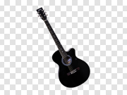 Real Black Acoustic Guitar PNG 真黑原声吉他PNG PNG图片