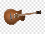Wooden Brown Single Acoustic Guitar PNG 木制棕色单声吉他PNG PNG图片