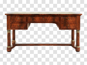 Wooden Desk Transparent Background 木质书桌透明背景 PNG图片