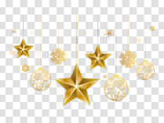 Golden Christmas Star Ornaments PNG 圣诞金星饰品PNG PNG图片