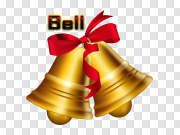 Golden Christmas Bell Decoration PNG 金色圣诞钟装饰 PNG图片