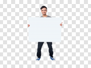 Men Holding Banner PNG Photo 男子手持横幅PNG摄 PNG图片