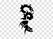 Black tattoo dragon PNG images 黑色纹身龙PNG图片 PNG图片