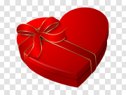 red heart gift box PNG 红心礼盒PNG PNG图片