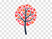 Red Heart Tree PNG High-Quality Image 红心树PNG高质量图像 PNG图片