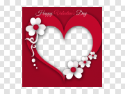 Valentines Day Heart Frame PNG Transparent Image 情人节心形框PNG透明图片 PNG图片