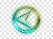 Neon Previous Button PNG Transparent Image 霓虹灯上一个按钮PNG透明图像 PNG图片