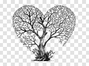 Abstract Heart Tree Transparent Image 抽象心树透明图像 PNG图片