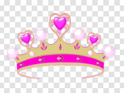 Pink Heart Crown PNG Pic 粉红心冠PNG图 PNG图片