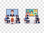 Online Meeting PNG Transparent Image 联机会议PNG透明图像 PNG图片