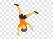 Handstand Emoji PNG Image Background 倒立表情PNG图像背景 PNG图片