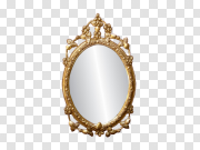 Golden Mirror Frame PNG Free Download 金镜框PNG免费下载 PNG图片