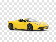 Yellow Ferrari PNG High-Quality Image 黄色法拉利PNG高品质图像 PNG图片