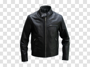 Black Biker Leather Jacket PNG High-Quality Image 黑色摩托车皮夹克PNG高品质图片 PNG图片