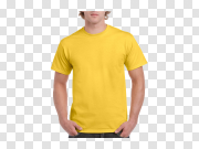 Blank Yellow T-Shirt PNG Transparent Image 空白黄色T恤PNG透明图片 PNG图片