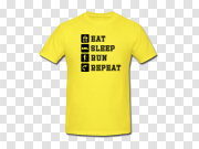 Yellow T-Shirt PNG Transparent Image 黄色T恤PNG透明图片 PNG图片