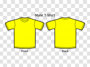 Template Yellow T-Shirt PNG High-Quality Image 模板黄色T恤PNG高品质图片 PNG图片