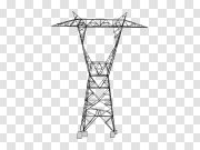 High Voltage Transmission Tower PNG Transparent Image 高压输电塔PNG透明图像 PNG图片