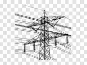 High Voltage Transmission Tower PNG High-Quality Image 高压输电塔PNG高质量图像 PNG图片