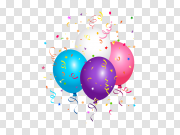 Balloons Confetti PNG Image 气球彩色纸屑PNG图像 PNG图片