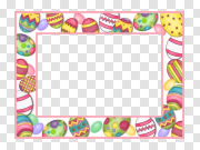 Decorative Easter Border Transparent Image 装饰性复活节边框透明图像 PNG图片