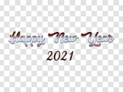 Happy New Year 2021 Transparent Image 2021年新年快乐透明图片 PNG图片