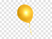 Yellow Balloon Transparent Background PNG 黄色气球透明背景PNG PNG图片