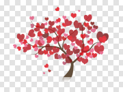 Abstract Heart Tree PNG Transparent Image 抽象心树PNG透明图像 PNG图片