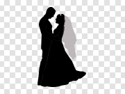 Wedding Couple Silhouette PNG Free Download 新婚夫妇剪影PNG免费下载 PNG图片